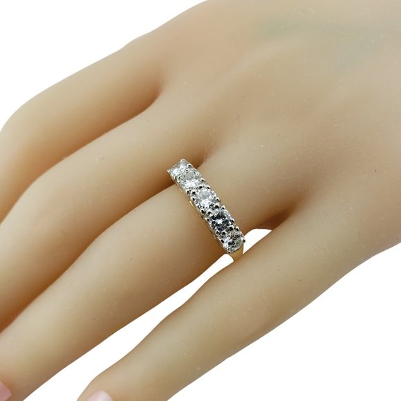 14 Karat Yellow and White Gold Diamond Wedding Band Ring Size 6.25 #10069 - Picture 8 of 8